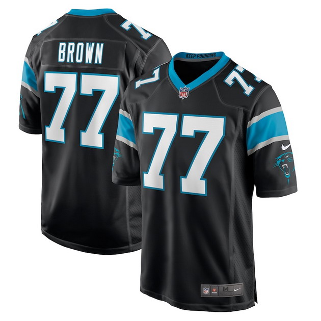 mens nike deonte brown black carolina panthers game player jersey